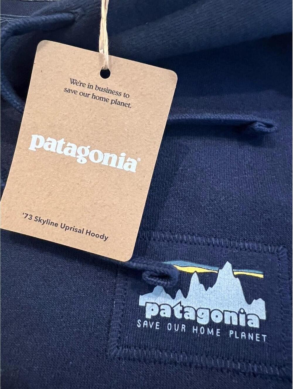 Patagonia Unisex '73 Skyline Uprisal Hoody Hoodie Navy NWT Mens Small/Women’s M - Picture 4 of 7